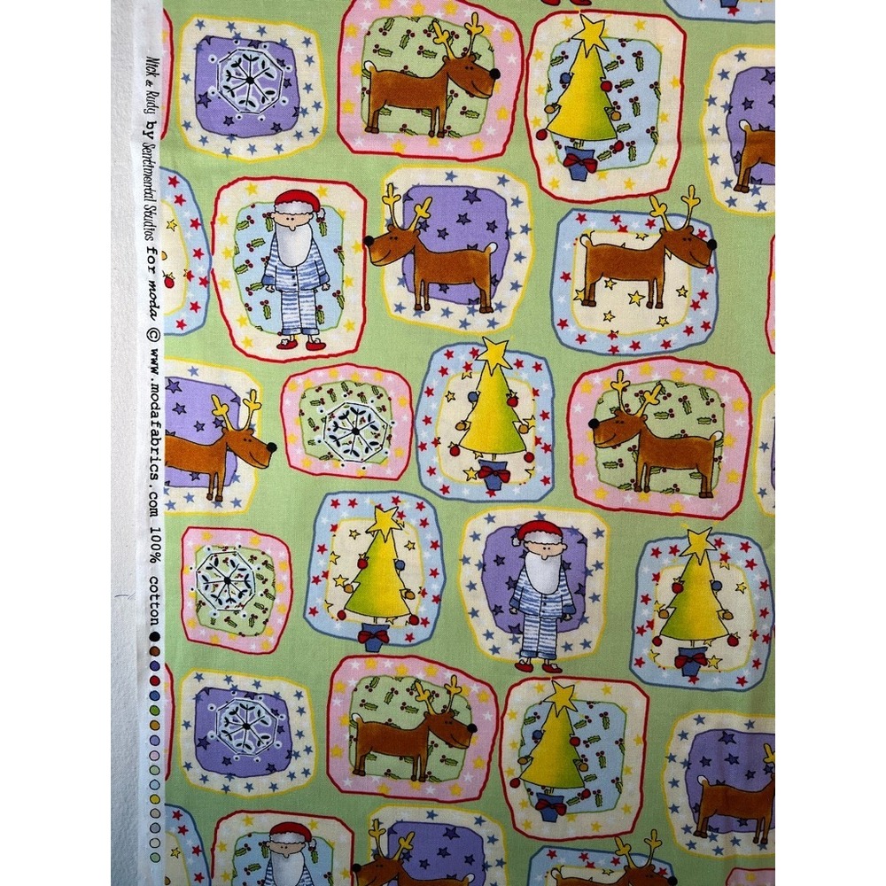 Fabric OOP Mick and Rudy by Sentimental Studios for Moda Moose and Santa BTY x44